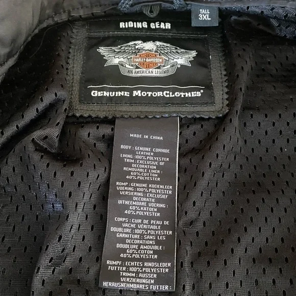 Mens Authentic Harley Davidson Road Warrior Leather Jacket 3XL Tall W Liner EUC  - Picture 4 of 8
